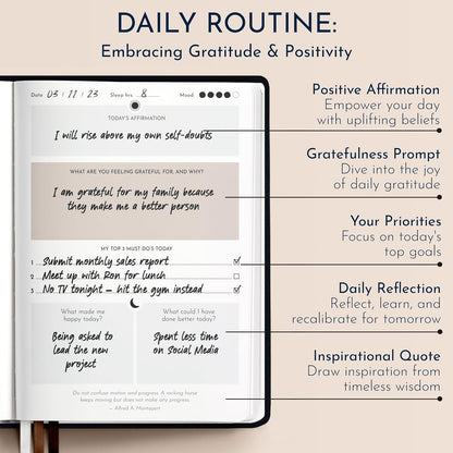 Gratitude Journal for Men, 6-Month Guided Daily Prompts, Fabric Hardcover