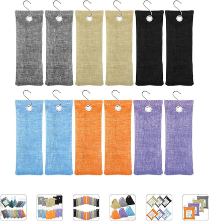 Charcoal Bags Odor Absorber (3x200g) Activated Bamboo Charcoal Air Purifying Bags Charcoal Odor Eliminating Bags for Home & Car Shoes, Closet, Pet -3 PACK