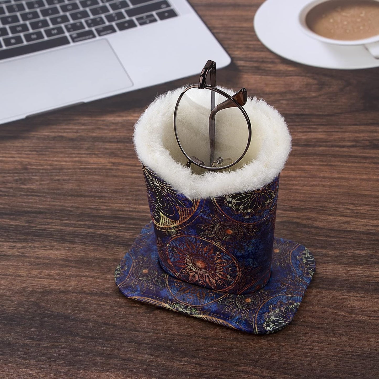 Plush Fluffy Lined Anti-scratch Eyeglasses Holder Protective Glasses Stand Case