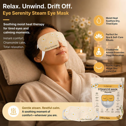 Eye Serenity Steam Eye Mask, Heated Eye Mask Fast Relief for Stye Unscented