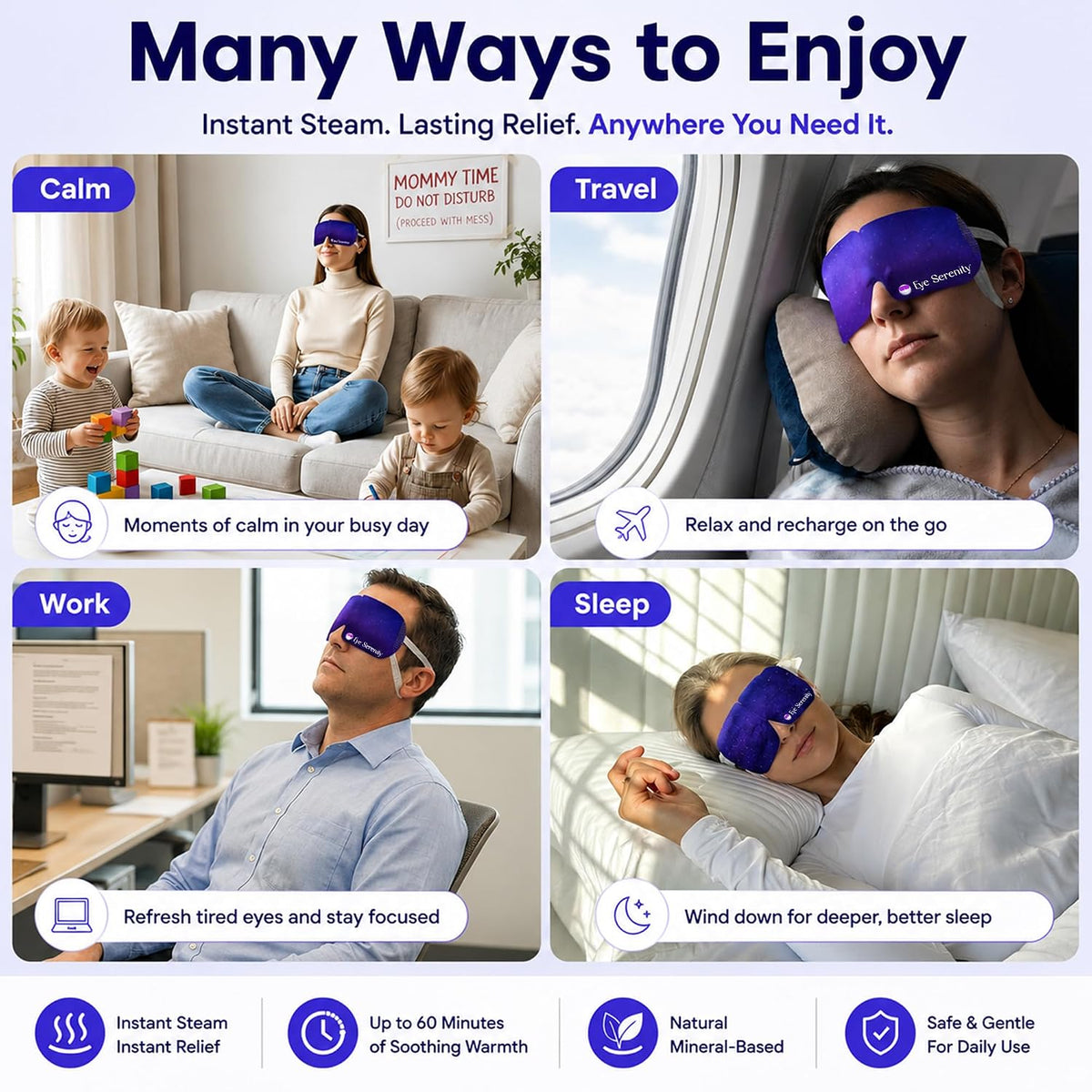 Eye Serenity Steam Eye Mask, Heated Eye Mask Fast Relief for Stye Unscented