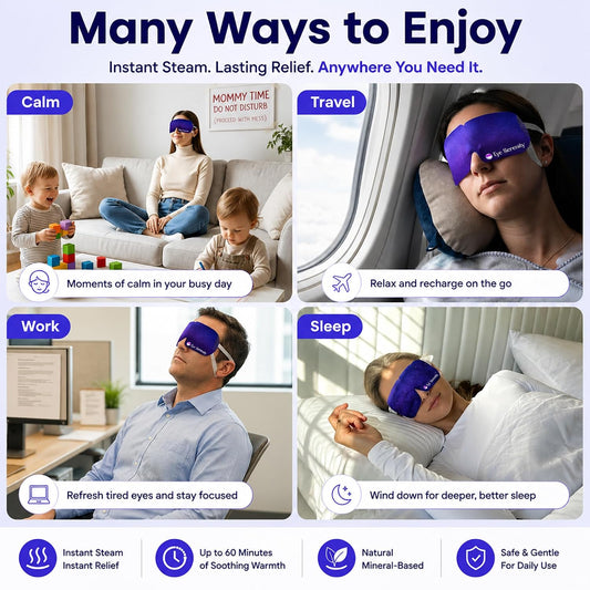 Eye Serenity Steam Eye Mask, Heated Eye Mask Fast Relief for Stye Unscented