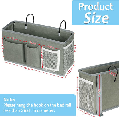 Lilithye Bedside Caddy, Bedside Storage Bag Hanging Organizer for Bunk Bed