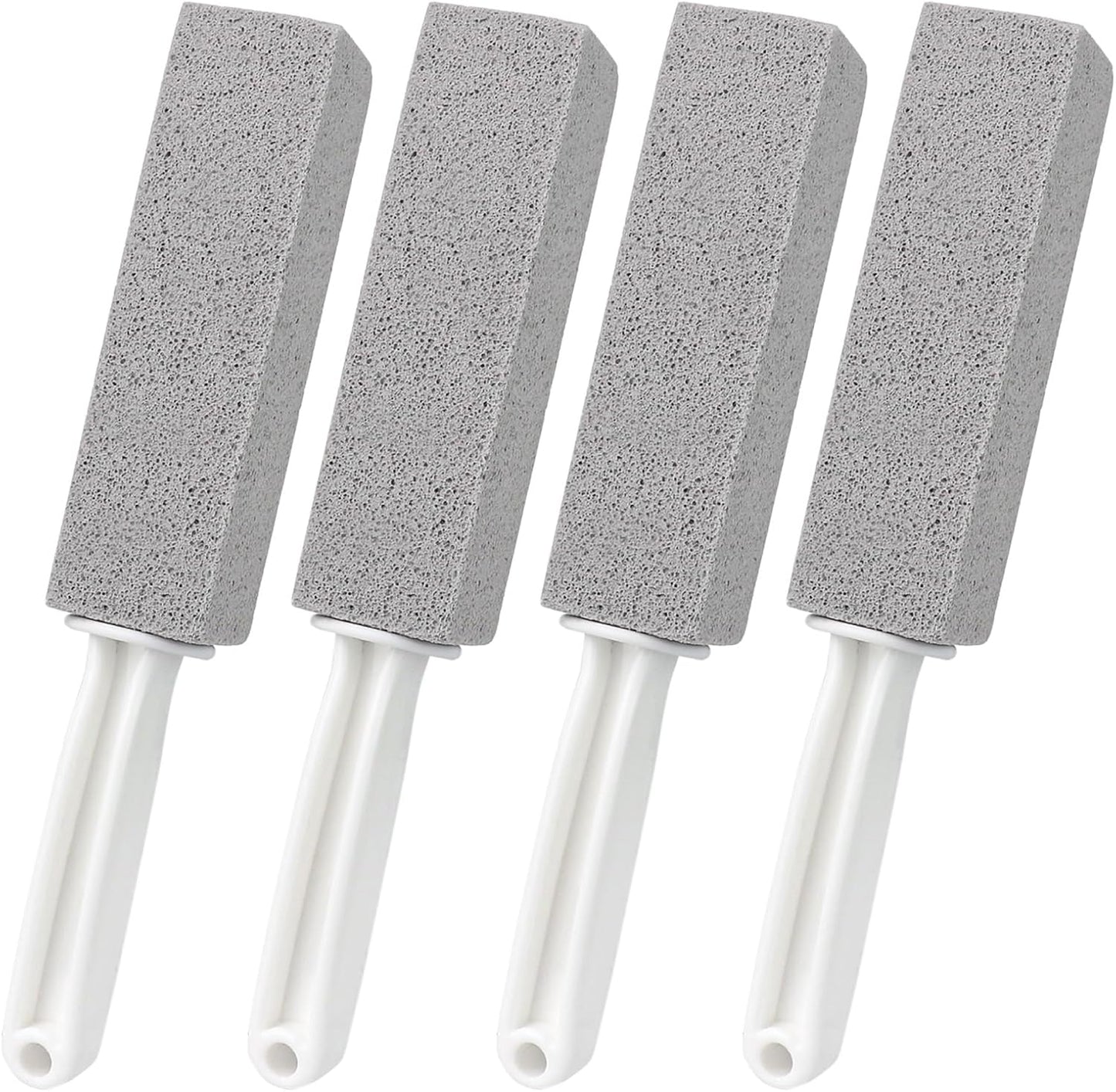 Pumice Cleaning Stone, 2 Pack Toilet Bowl Cleaner Toilet Brush, Gray | Non-Slip Long Plastic Handle, for Kitchen, Bath, Pool, Household Cleaning