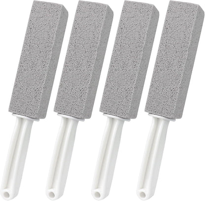 Pumice Cleaning Stone, 2 Pack Toilet Bowl Cleaner Toilet Brush, Gray | Non-Slip Long Plastic Handle, for Kitchen, Bath, Pool, Household Cleaning