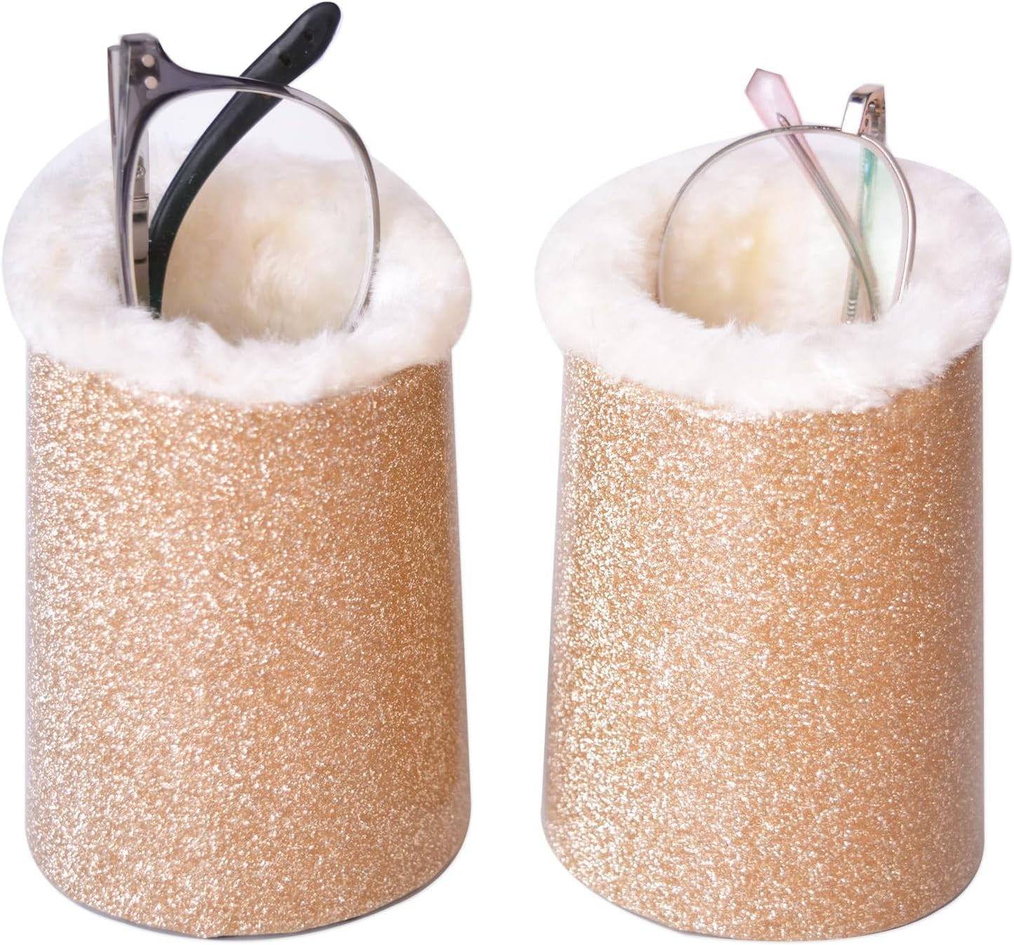 Baitaihem 2 Pack Plush Lined Eyeglasses Holder Stand Protective Glasses Holder For Desks Or Nightstands