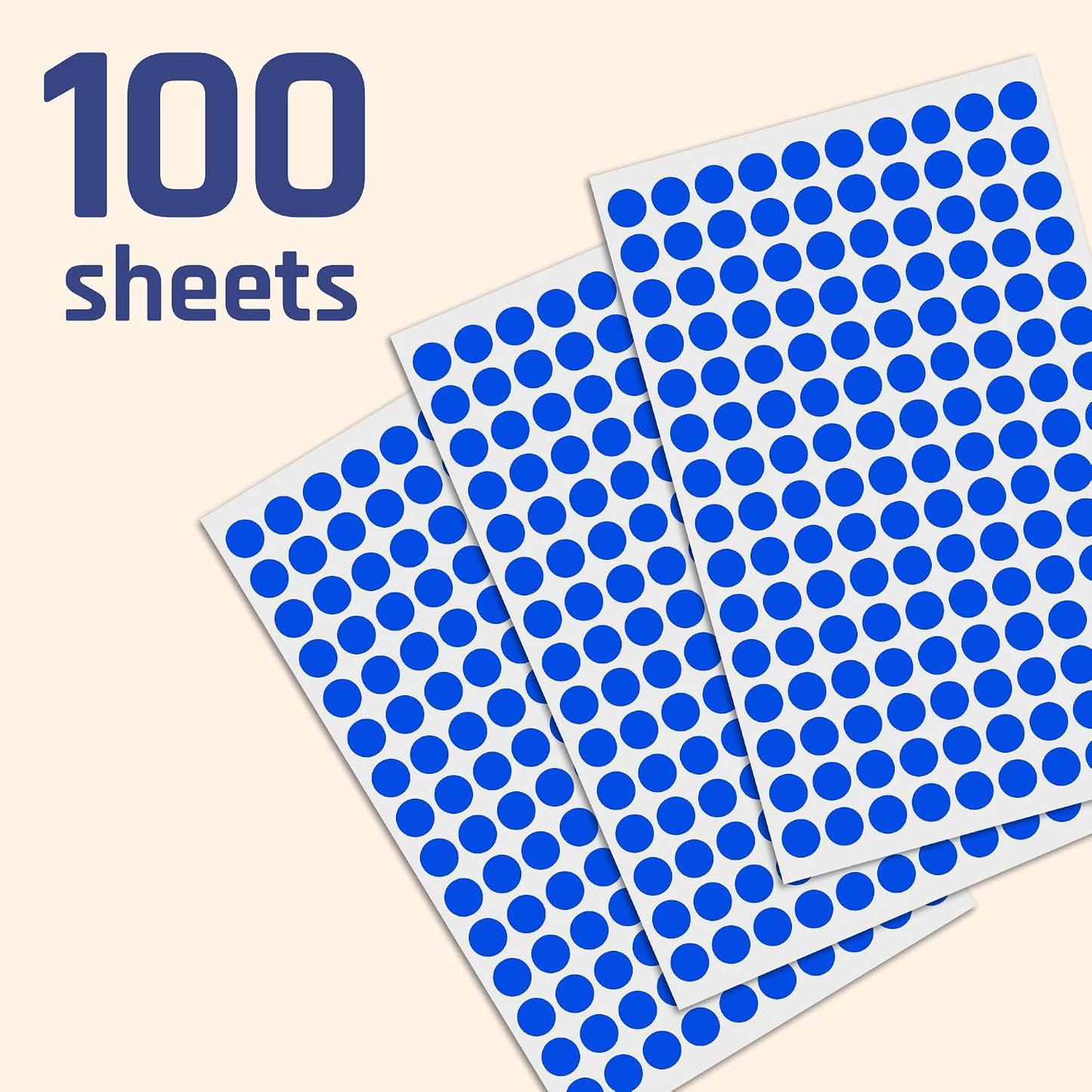 3000 Pieces, Small Colored Dot Round Stickers Labels - 10 Colors, 0.375"
