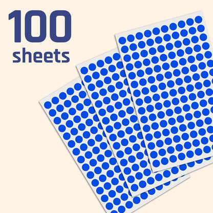 3000 Pieces, Small Colored Dot Round Stickers Labels - 10 Colors, 0.375"