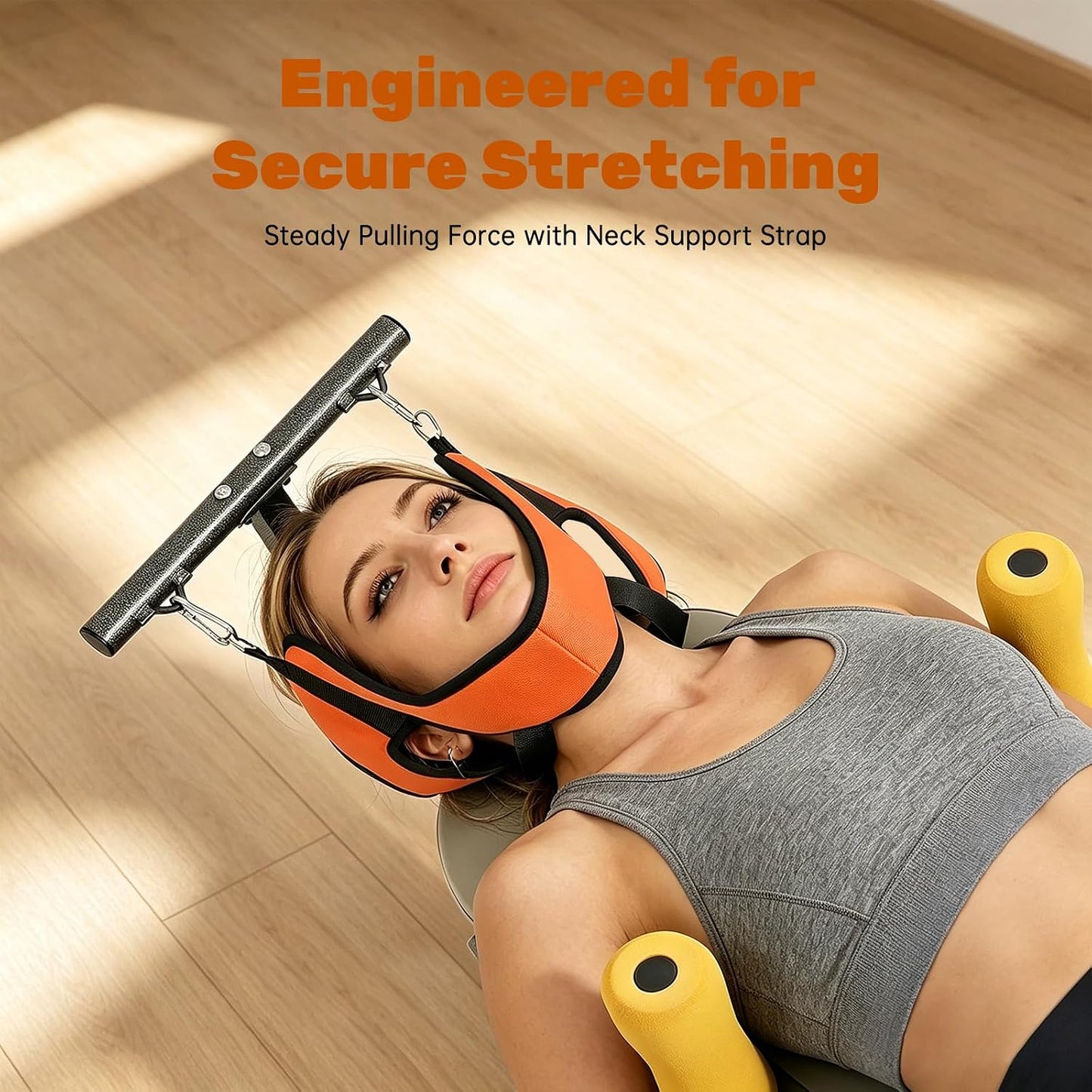 YuEany Full Body Traction Bed, Cervical Spine Stretcher with Adjustable Length for Back Pain Relief, Lumbar Decompression Table for Posture Correction, Home Massage Traction Machine