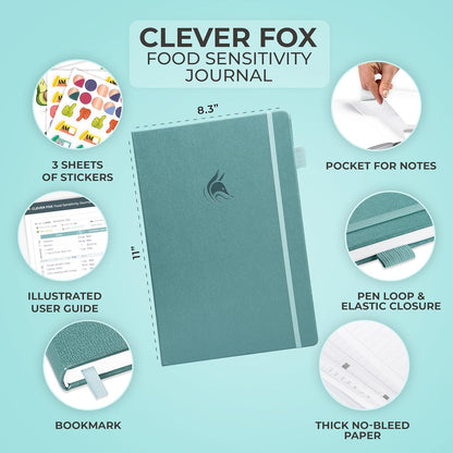 Clever Fox Food Sensitivity Journal & Symptom Diary, 8.5x11 Purple