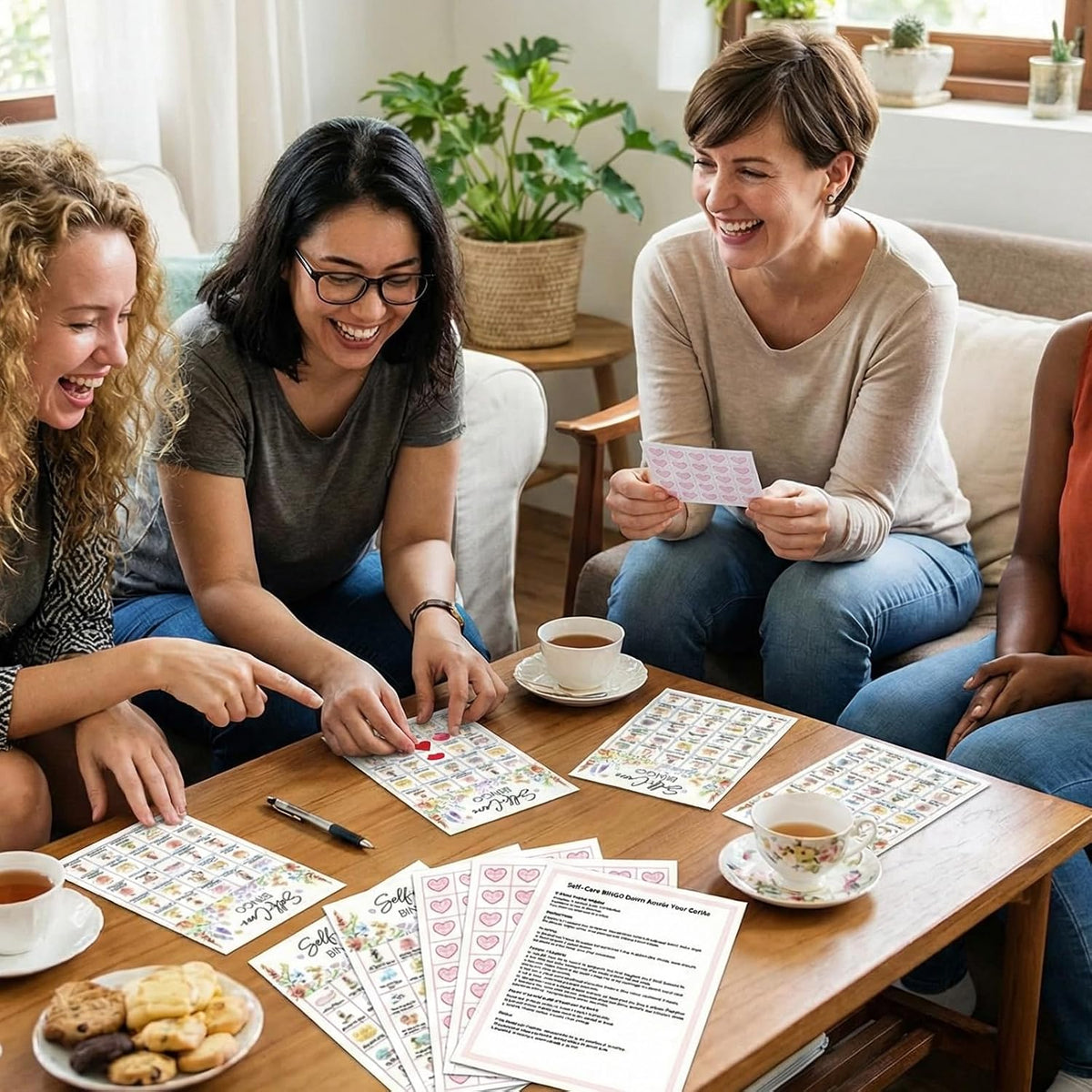 Pasimy 37 Pcs Self Care Bingo Game, 24 Self Care Bingo Cards