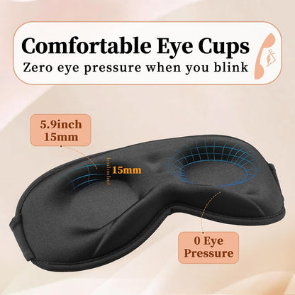3D Sleep Mask for Men&Women, 2 Pack Contour Eye Masks for Sleep, Side Sleeping Mask for Men&Women, Blackout Eye Mask for Sleeping Eye Mask, Airplane Travel Essentials for Men, Meditation Black & Gray