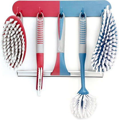 Scrub Brush Set of 3pcs - Cleaning Shower Scrubber with Ergonomic Handle and Durable Bristles - Grout Cleaner Brush - Scrub Brushes for Cleaning Bathroom/Shower/Tile/Kitchen/Floor/Bathtub/Carpet