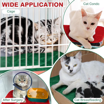 2 Pack Self Heating Cat Mat Self Warming Pet Pads Washable Kennel Mat Dog Crate Pad Reflects Body Heat Non Skid Cat Thermal Pads for Puppy Indoor Outdoor(Black,16 x 20 Inches)
