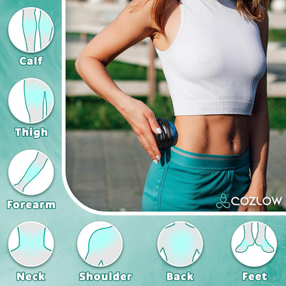 Handheld Lymphatic Drainage Massager - May Reduce Appearance of Cellulite | Cozlow manual massage tool w/ 7 rolling balls, helps support lymph system care, promotes healthy circulation & smoother skin