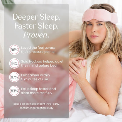 Nodpod Mineralized Silk Gentle Pressure Sleep Mask - Strap-Free, Light-Blocking Design for Sleep, Travel & Relaxation - Weighted Eye Pillow, Machine Washable (Willow)
