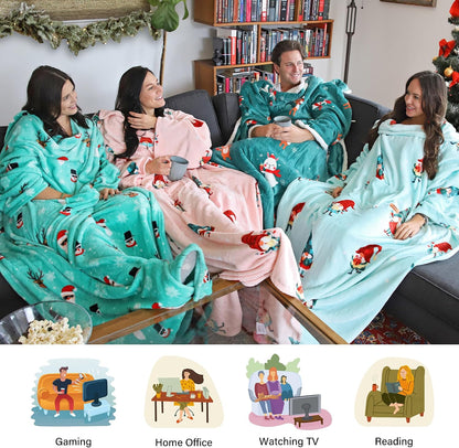 Catalonia Wearable Blanket with Sleeves for Women & Men, Fleece Wrap Throw | Cozy Sleeve Design for Hands-Free Comfort, Perfect for Reading, TV Time & Relaxing, Christmas & Birthday Gift