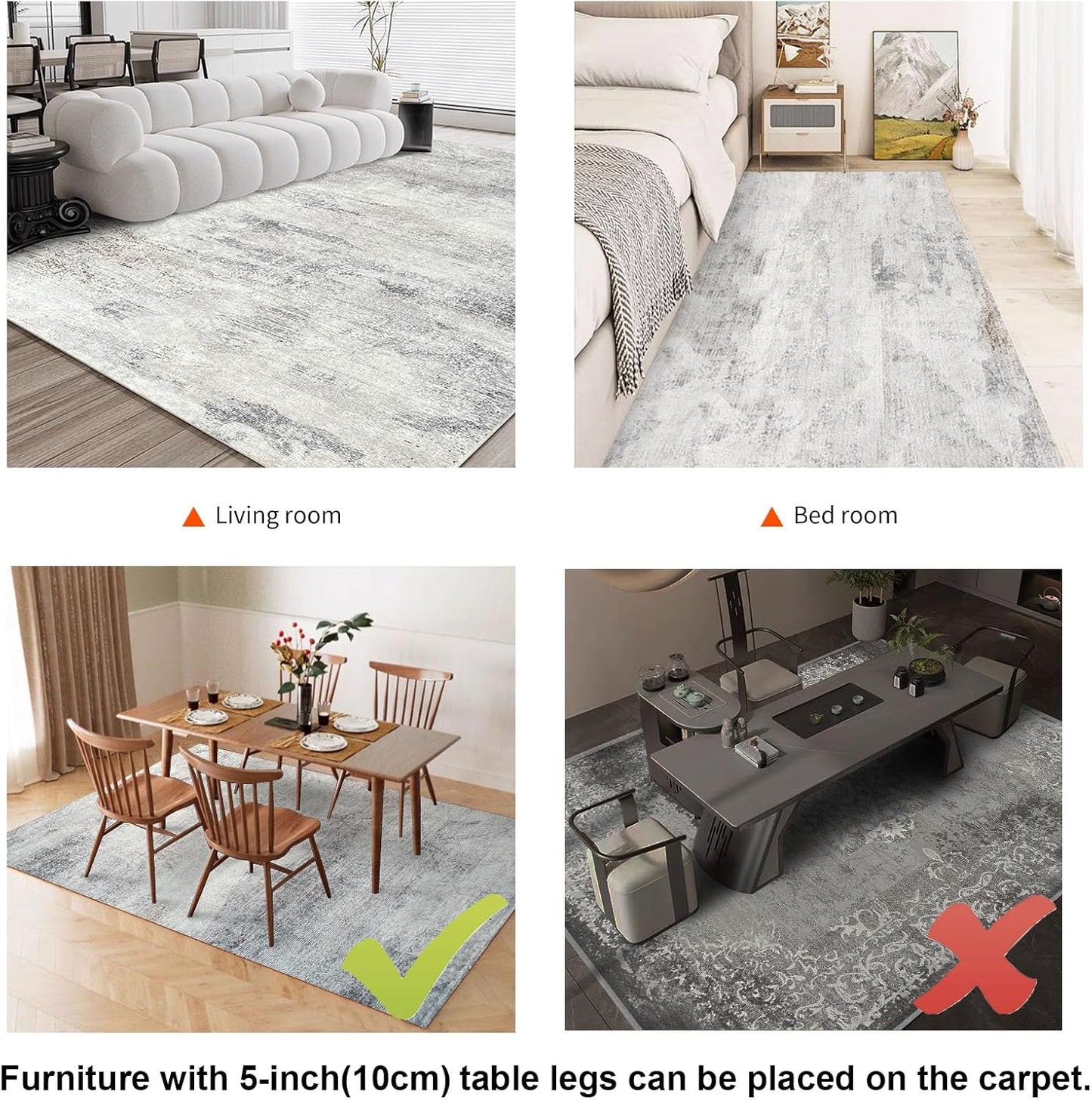 Electric Heated Carpet 35x55in Soft Plush Heating Rug 450W CX | Instant Warmth in 30s, 60 Heat Levels 12h Timer, Energy Efficient Safety Protection Ideal for Home Office Playroom 120V