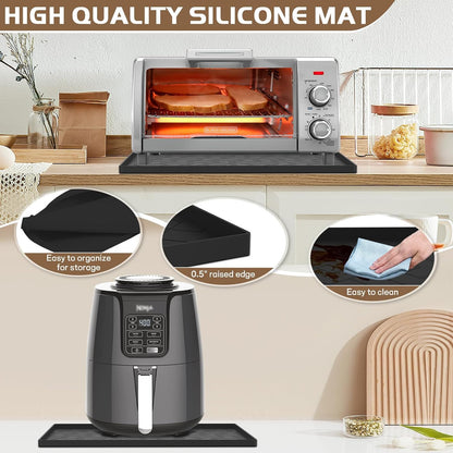 Silicone Heat Resistant Mat For Air Fryer-18''x15''x0.5''Perfect for Ninja,Cosori,Chefman and Most Air Fryers Bottom Silicone air fryer accessories-Protects Countertops From Damage and Scratches