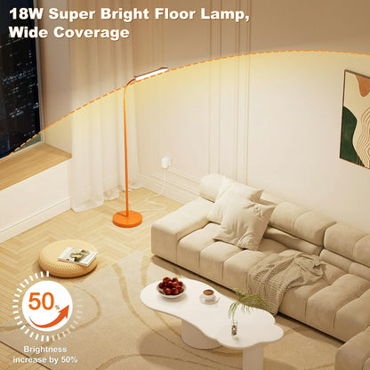 Yikuneng Dimmable LED Floor Lamp, Super Bright Reading Lamps Floor Standing lamp with Remote & Touch Control, Stepless Dimming & 2700K-6500K Color Temperature, for Living Room Bedroom Office, Black