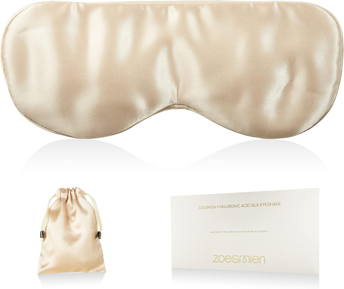 22mm Mulberry Silk Sleep Mask,3D Lash Friendly Eye Mask Adjustable Gray