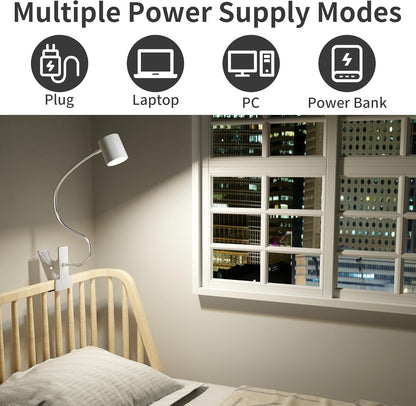 Desk Lamp USB Clip On Light,Book Lights for Reading at Night Clamp Light