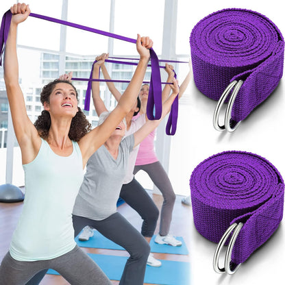 6 Pcs Yoga Strap for Stretching 8 ft Yoga Exercise Adjustable Straps Bands with Safe D Ring Buckle for Pilates, Gym Workouts, Fitness, Physical Exercise, Dance, Improve Flexibility