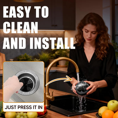 3 3/8" Garbage Disposal Splash Guard Replacement for InSinkErator Evolution | QCB-AM rubber Drain Insert, Sink Baffle, Garbage Disposer Accessories, Upgraded Removable Quiet Collar Drain Plugs, Black