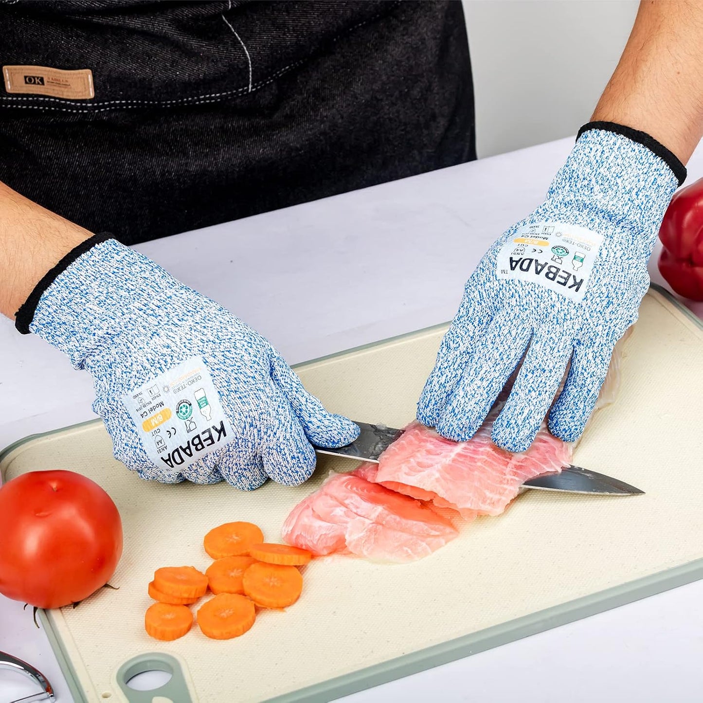 C4 Cut Resistant Gloves, ANSI A4, 100% Food Grade, 1 Pair, Medium | Food grade cutting gloves, glass-free & steel-free, breathable, washable. Ideal for meat cutting, slicing and oyster shucking