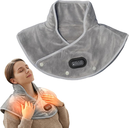Callixe TheraWrap | Cordless Heating Pad for Neck, Shoulders, and Upper Back | Cervical Electric Massager with Instant Heat and Vibration for Pain Relief & Deep Relaxation | Ideal Gift for Mom & Dad