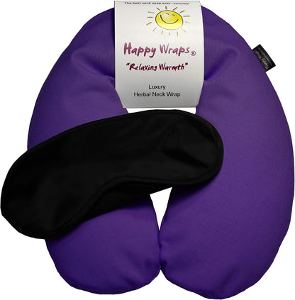 Microwavable Unscented Flax Seed Neck Wrap & Free Sleep Eye Mask - Hot Cold Heating Pad for Shoulder & Neck Pain Relief Pillow - Stress & Migraine Relief - Heat or Freeze - Pink