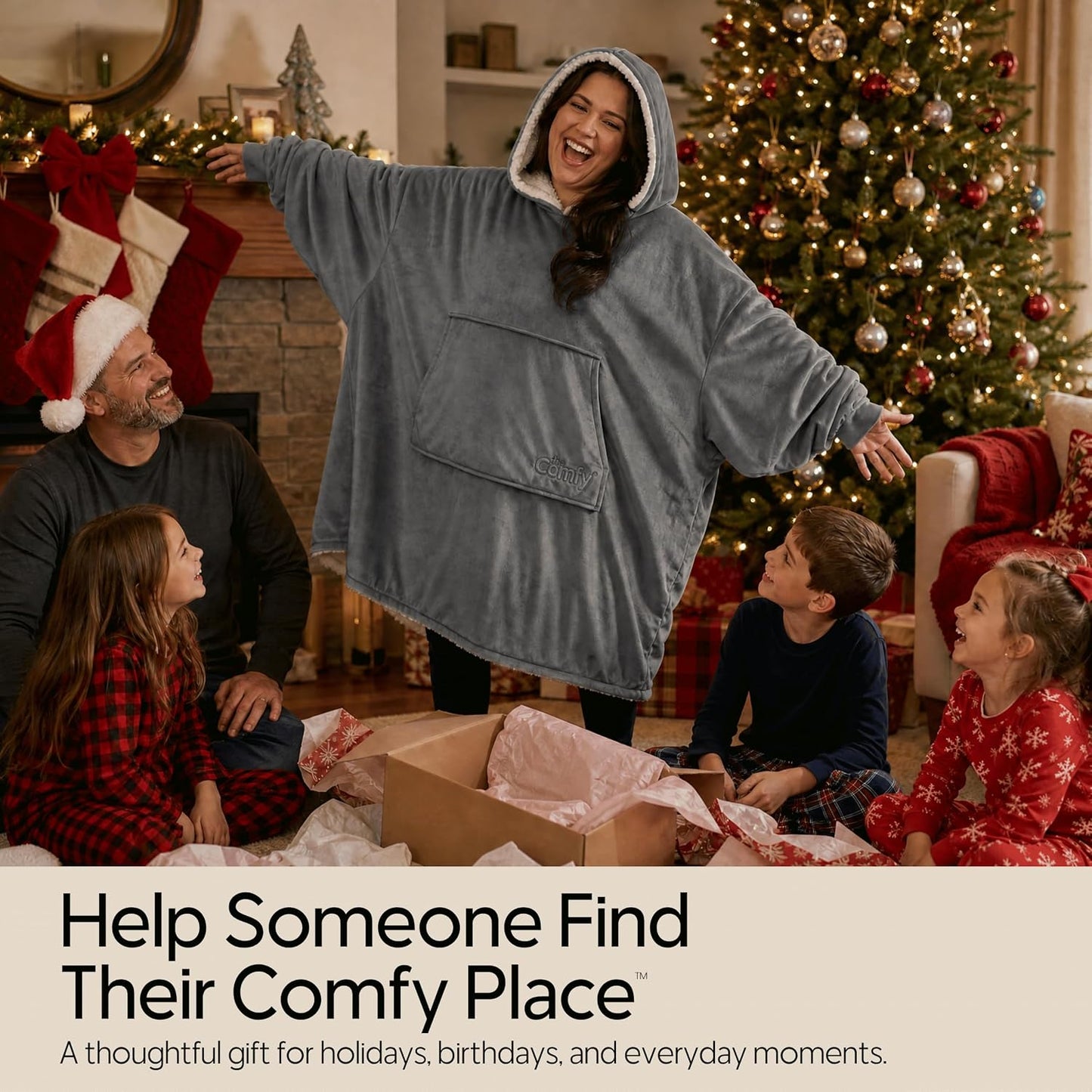 THE COMFY Original | Shark Tank | Patented | Sherpa Wearable Blanket Hoodie