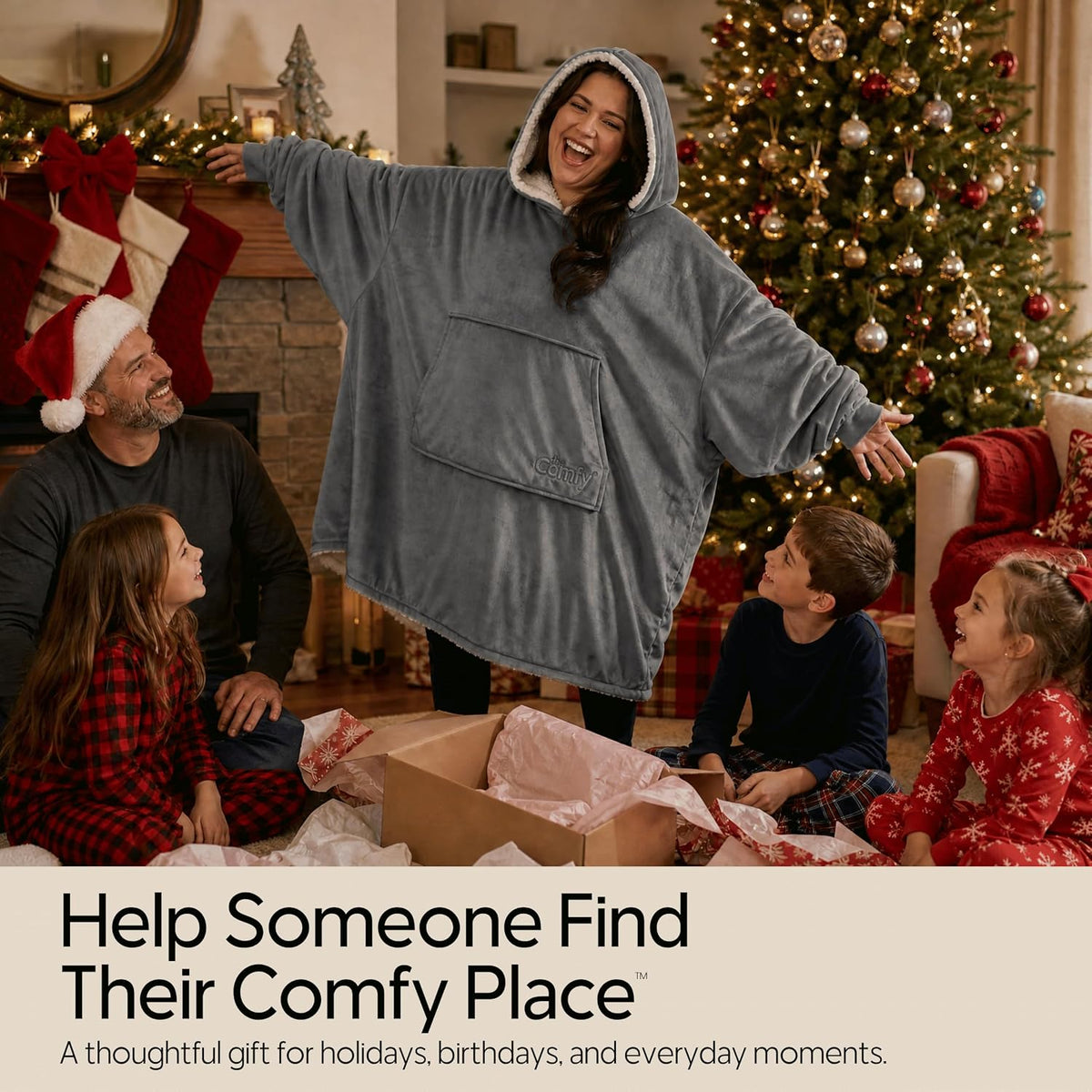 THE COMFY Original | Shark Tank | Patented | Sherpa Wearable Blanket Hoodie