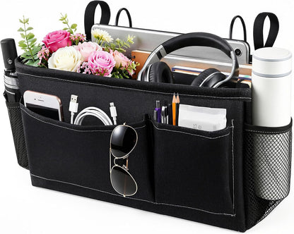Fab totes Bedside Caddy for Dorm Bed, Bedside Storage Bag Hanging Organizer
