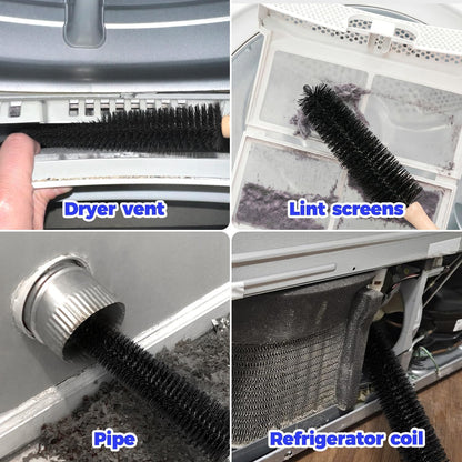 Holikme Dryer Vent Cleaner Kit, Vacuum Hose Attachment, 3-Piece, Blue | Remove Hidden Lint Buildup with a Flexible Brush, Vacuum-Assisted Cleaning and Quick Lint Removal for Tight Spaces
