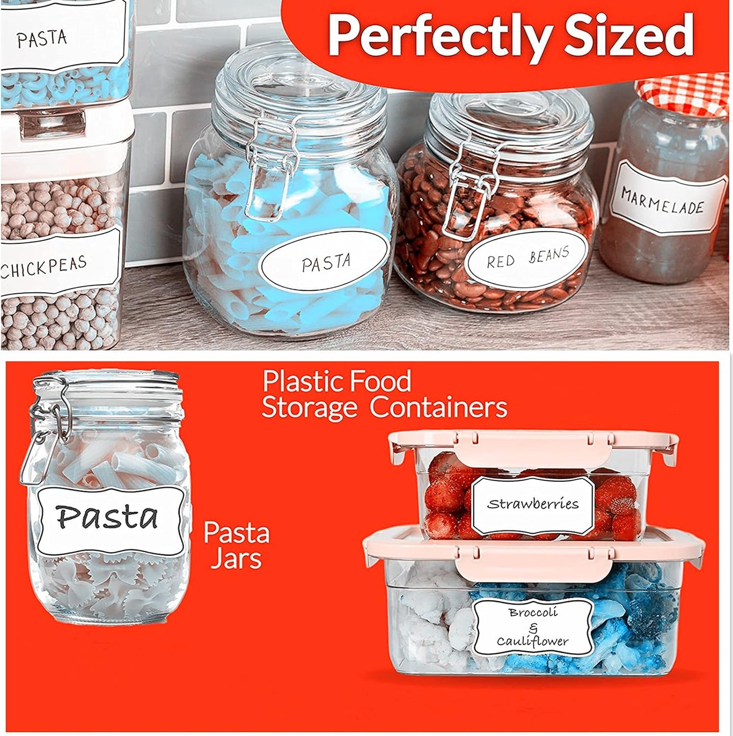 Hybsk Removable Freezer Labels Easy Peel Off - Frozen Food Storage Labels that Leave No Sticky Residue After Use (Type 1)