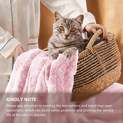 Homemate Heated Blanket Electric Heating Throw 50x60 Plush Faux Fur Sherpa
