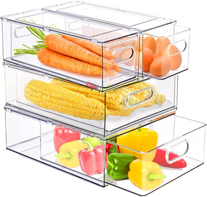 5 Pack Fruit Storage Containers for Fridge,Produce Container for Fridge with Removable Colanders,Leakproof Refrigerator Organizers and Storage for Produce Berry Vegetable Salad Meat Food Keep Fresh