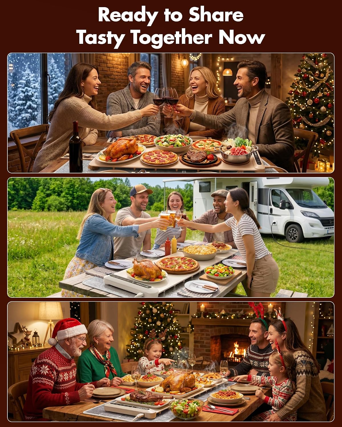 Warming Mat For Food Extra Large 36"x16" 580W Food Warming Mat Buffet Servers and Warmers,Chafing Dishes for Buffet 6 Temp 6 Hour,Roll Up Food Warmers for Parties Buffet Catering Gatherings