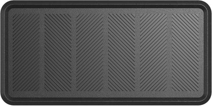 Ottomanson Indoor/Outdoor Boot Tray Non-Slip Doormat Modern Entryway Mat for Entryway Patio Backyard Garage, 18" x 28", Black