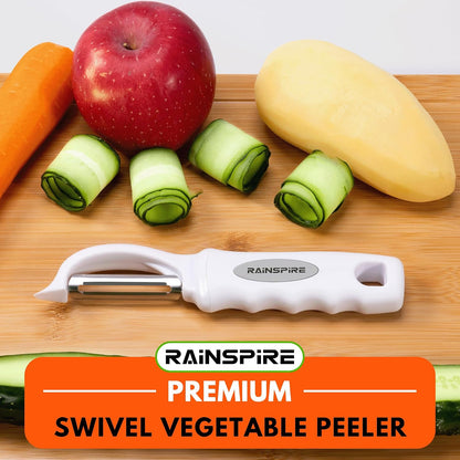 Rainspire Vegetable Peeler Potato Peelers for Kitchen, Sharp Stainless Steel Blades Veggie, Comfortable Handle Fruit Peeler, Carrot Peeler Apple Peeler Dishwasher Safe Black, 1-Pack