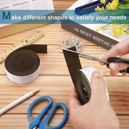 Shappy 2 Pcs Felt Strips with Adhesive Backing Felt Tape Roll Non Slip | 120 x 1 x 0.12 Inch,Linen,Self Adhesive,Cuttable Furniture Pads,for Protecting,Hardwood,Floors,Chairs,Wall