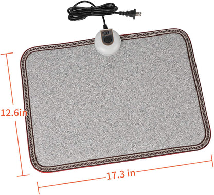 Electric Heated Floor Mats - AC 110V Foot Heater, Heated Foot Warmer Mat Under Desk for Office and Home (Black)