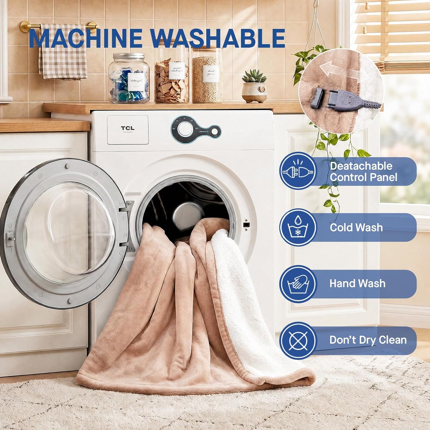 Sealy Electric Blanket Throw 50×60, Flannel to Sherpa, Charcoal | Heated Blanket Throw with 6 Heating Levels, 2-10 Hours Auto Off, Overheat Protection, Machine Washable, ETC Certified
