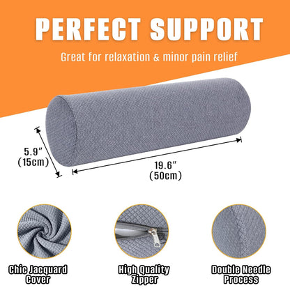 2 Pack Round Massage Table Bolster Pillow Pad, Bolster Pillow, Round Pillows, Suitable for Earthlite Massage Table (Grey, 4.7''x19.6'')