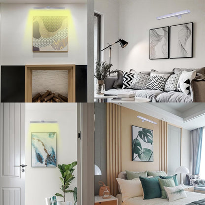 MIOBLUE Rechargeable Picture Lights with Remote,Full Metal Painting Light Display LED Battery Lamp with 3 Lighting Modes, Dimmable Dartboard Light with Timer for Frame Portrait Art