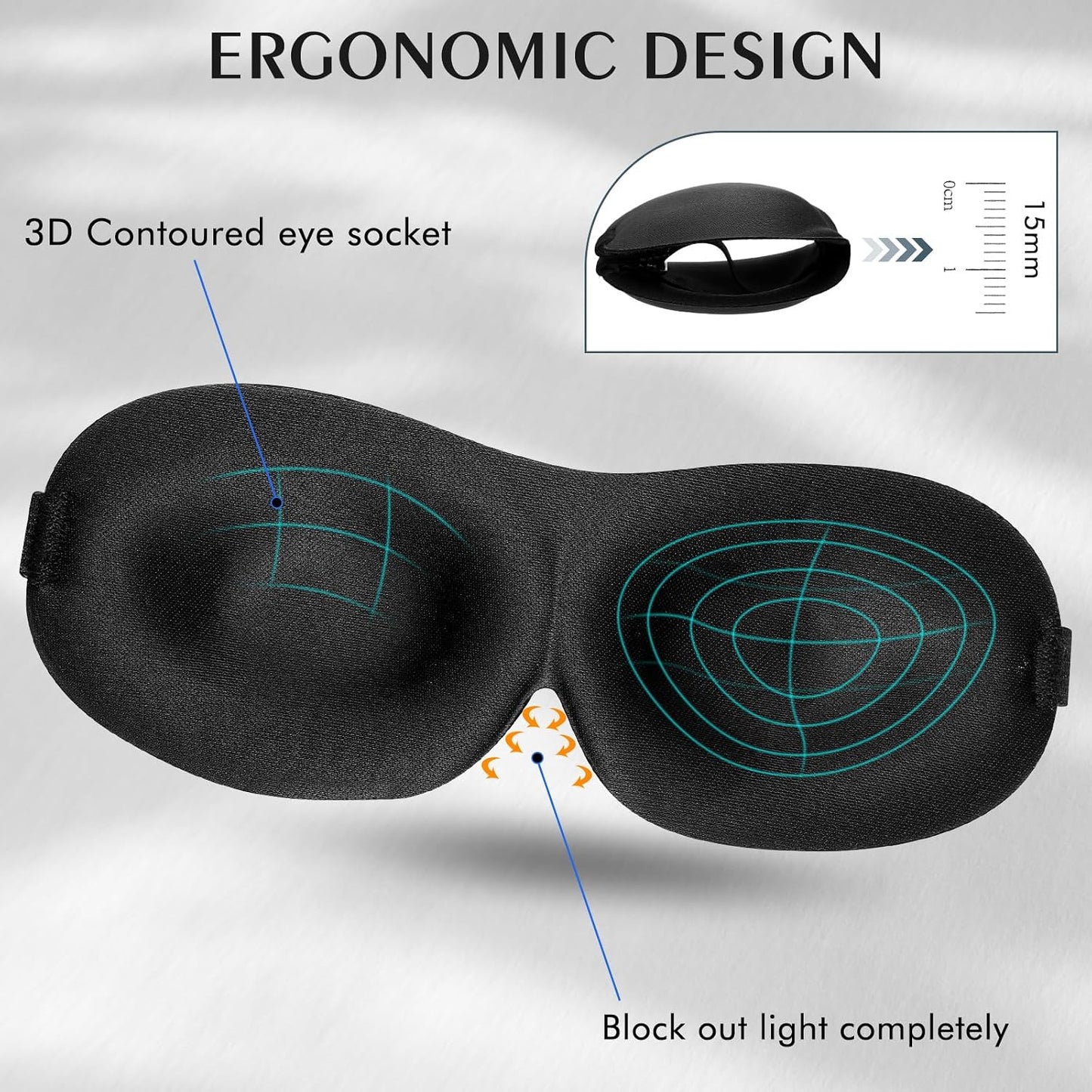 Bonuci 20 Pack Sleep Mask Blackout 3D Eye Mask for Ultralight Sleeping Night Blindfold Eye Covers with Adjustable Strap for Men Women Travel Gift Back and Side Sleeper (Dark Purple)