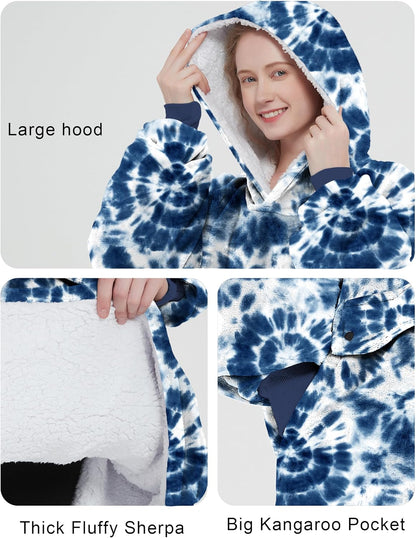 KFUBUO Wearable Heated Blanket Cordless Oversized Hoodie Sweatshirt