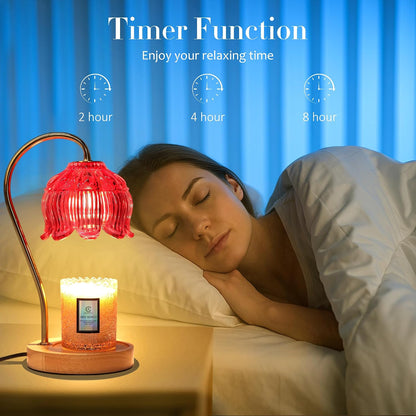 Flower Candle Warmer Lamp with Timer & Dimmer