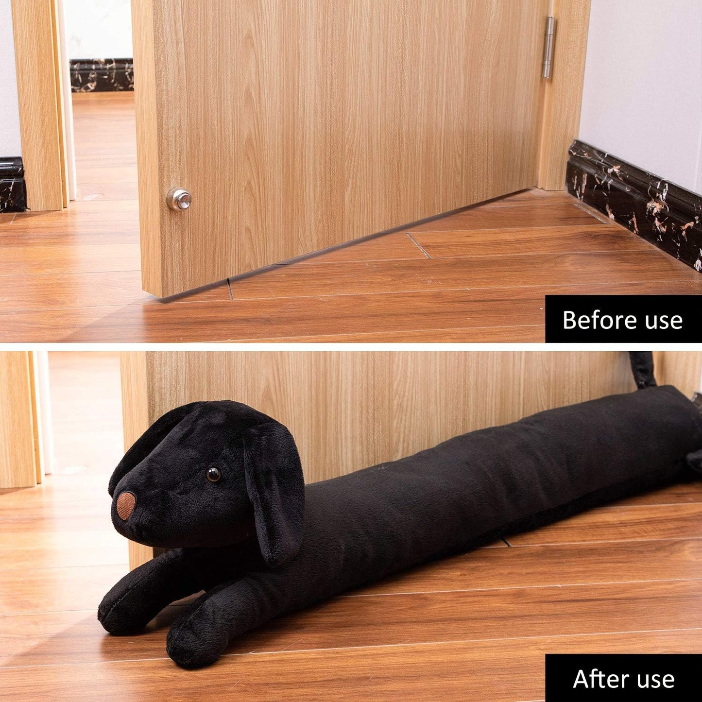 SWISSELITE 36 Inch Under Door Stopper, Decorative Door Noise Blocker | Weighted 3.2 Pounds Animal Air Draft Stopper Soundproof Energy Saver for Door & Window
